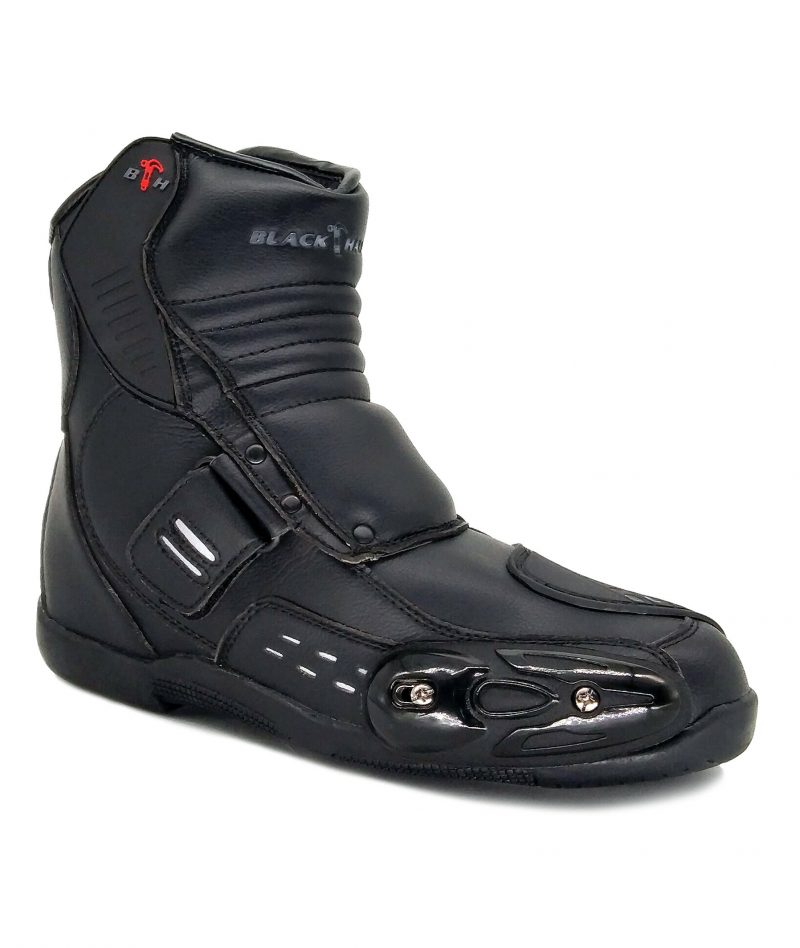 Black Hammer Motor Boot Mid Cut Shoelace BHB-6007