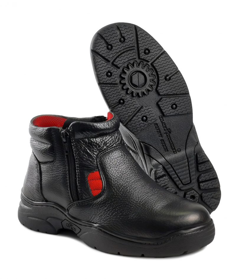Black Hammer Ladies Mid Cut Zip On Safety Shoes BH3882